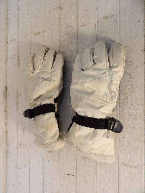 Spyder Size M White Gloves