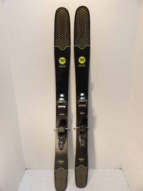 Mens Rossignol Soul 7 w/ Squire Size 156cm Downhill Skis - Black / Yellow