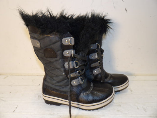 Youth Sorel Black Snow Boots - Size 3 - Black