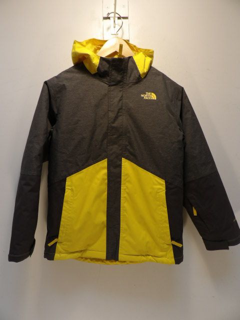 Youth North Face Large Yellow Jacket - 3 in 1 - Yellow / Black