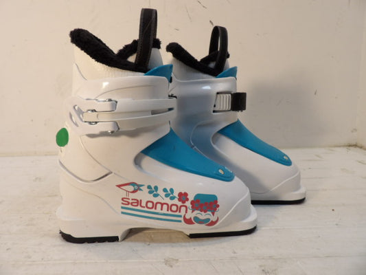 Youth Salomon Size 18.0 Kids Boots - White / Blue