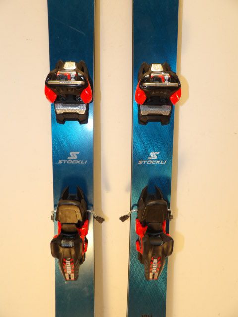 Mens Stockli SR 95 w/ Jester Size 184cm Downhill Skis - Silver / Blue