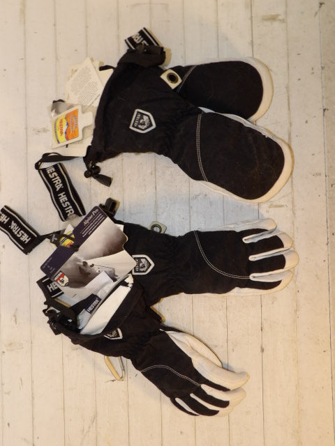Women's Hestra Leather Size Small Blk/Wht Gloves or Mitt - Black / White