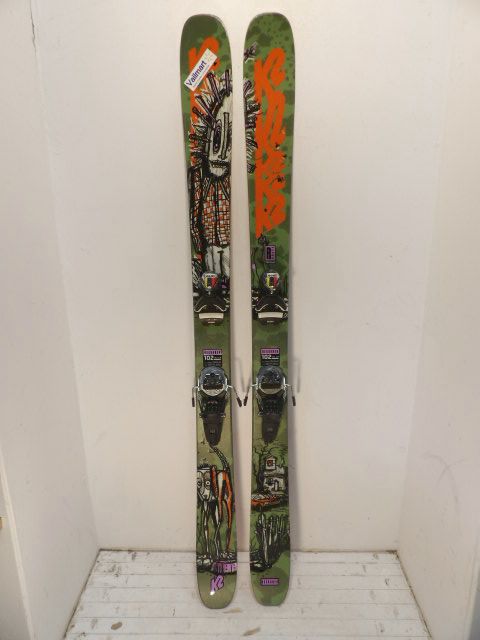 Mens K2 Reckoner w/ Look Pivot Size 163cm Downhill Skis - Green / Orange