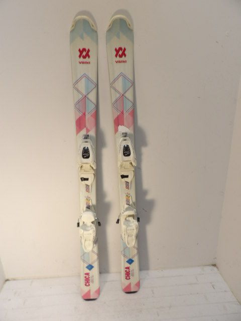 Youth Volkl Chica Size 110cm Kids Skis - WHite