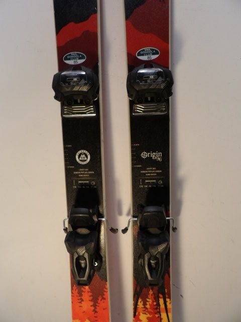 Men's Liberty Origin 96 w/ Attack Size 176cm Downhill Skis - Red / Black