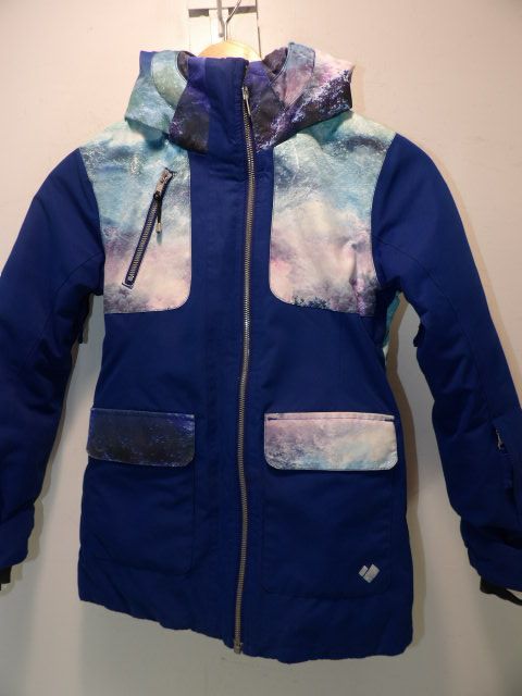 Youth Obermeyer Small Blue Jacket - Blue / Multi Color Pockets