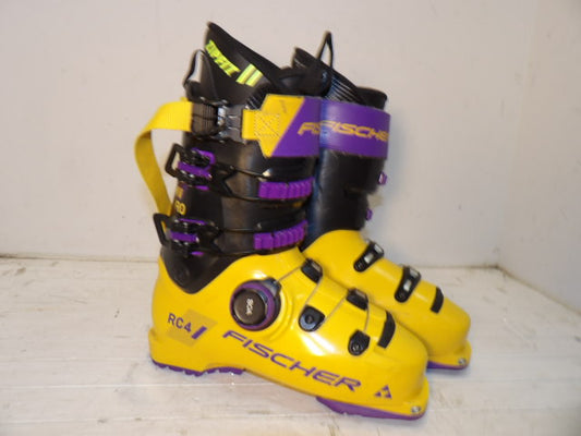 Mens Fischer RC4 Size 27.5 Downhill Boots - Yellow / Black / Purple