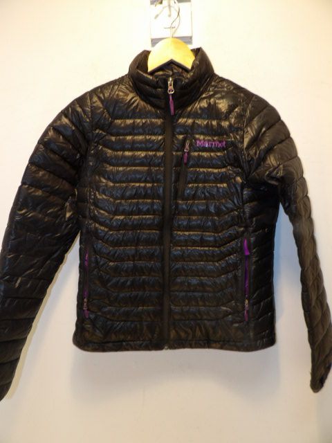 Women's Marmot Size Small Black Puffy Jacket - 900 fill