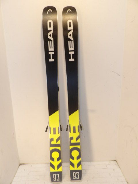 Mens Head Kore 93 w/ Attack 11 Size 153cm Downhill Skis - Black/Yellow