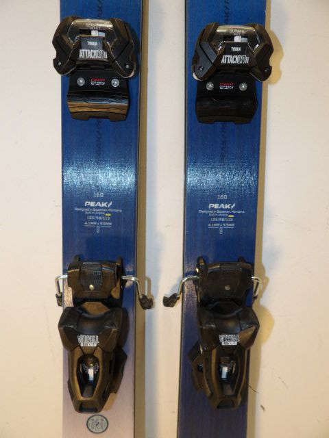 Mens Peak 98 w/ Attack 11 Size 160cm Downhill Skis - Blue