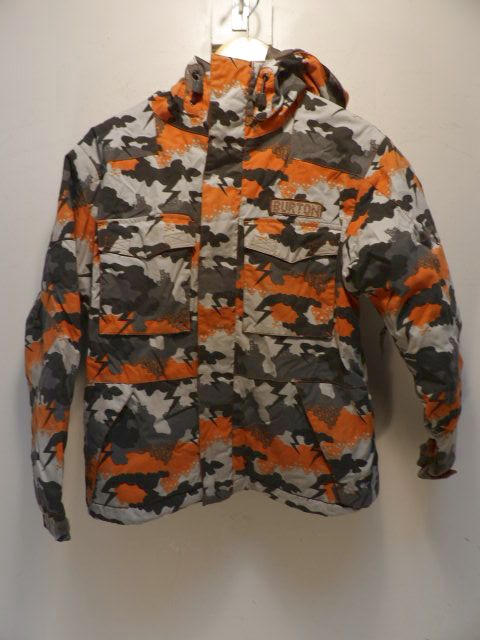 Youth Burton Large Orange Jacket - Orange Camo