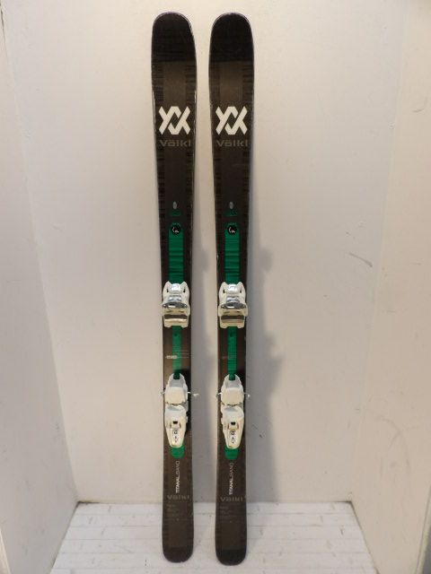 Mens Volkl Kanjo w/ Squire Size 161cm Downhill Skis - Grey / Green
