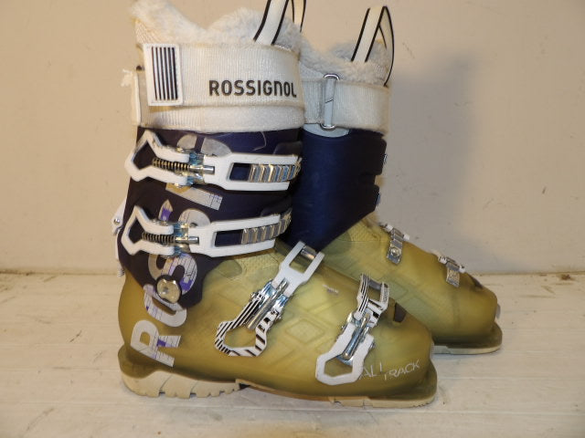 Womens Rossignol Alltrack Pro 80 Size 24.5 Downhill Boots - Purple / Yellow
