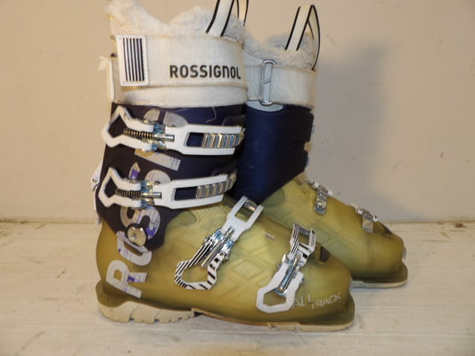Womens Rossignol Alltrack Pro 80 Size 24.5 Downhill Boots - Purple / Yellow