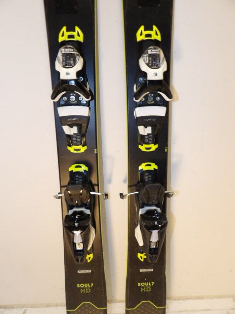 Mens Rossignol Soul 7 w/ Look Dual Size 156cm Downhill Skis - Black / Yellow