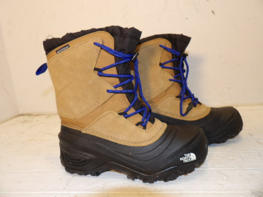 Youth North Face Tan Snow Boots - Size 3