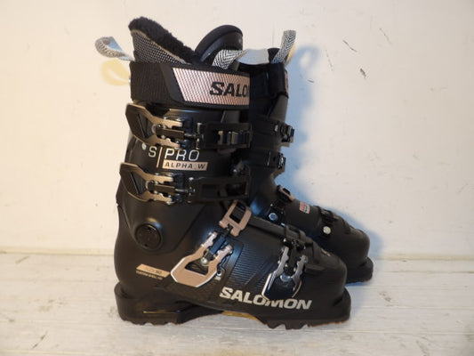 Womens Salomon S Pro Alpha 90 Size 23.5 Downhill Boots - Black