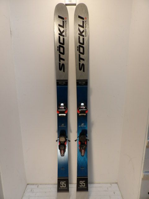 Mens Stockli SR 95 w/ Jester Size 184cm Downhill Skis - Silver / Blue