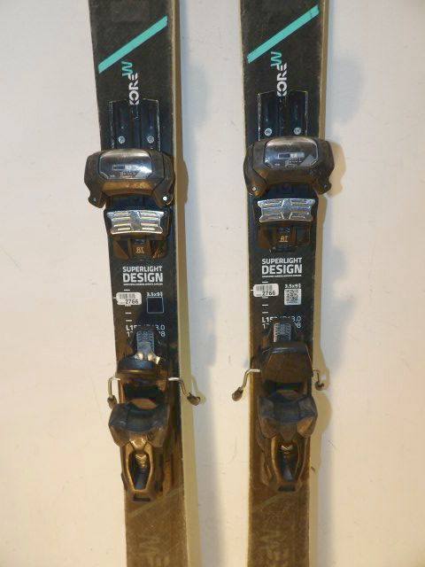 Womens Head Kore w/ Attack Size 153cm Downhill Skis - Black