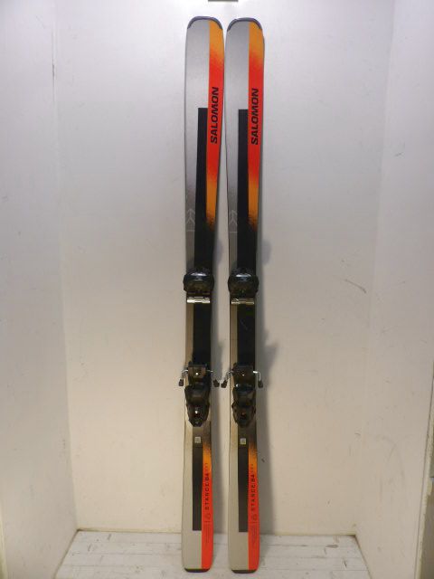 Men's Salomon Stance 84 w/ Attack 14 Size 177cm Downhill Skis - Grey/Orange