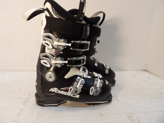 Womens Nordica Sports Machine 75 Size 23.5 Downhill Boots - Black / White