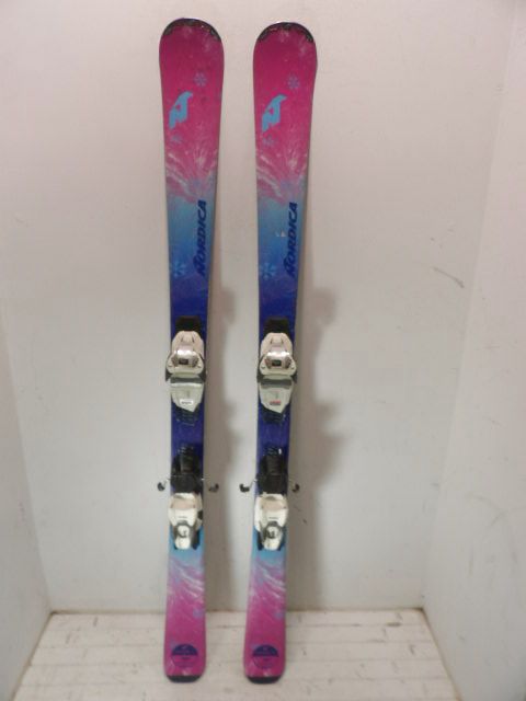 Womens Nordica Astral 74 w/ Marker Size 144cm Downhill Skis - Pink / Blue