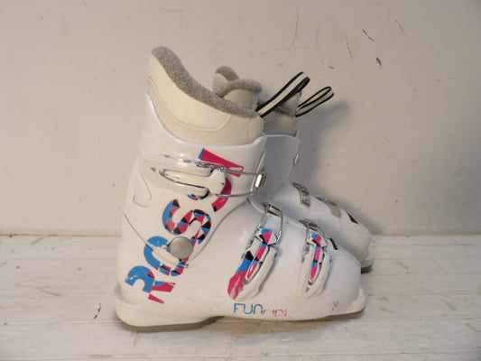 Youth Rossignol Fun Girl Size 22.5 Downhill Boots - White