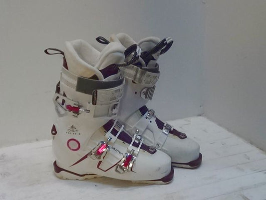 Womens Salomon QST Pro Size 25.5 Downhill Boots - White / Purple