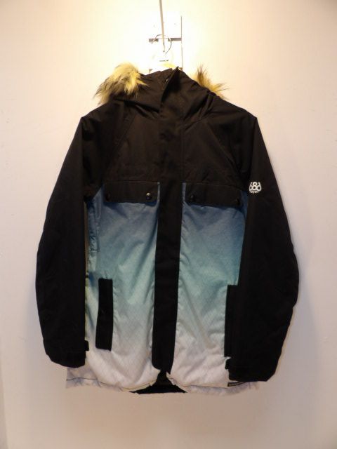 Women's 686 Size Medium Black Jacket - Black / Green Fade