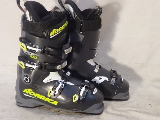 Mens Nordica Sport Machine 100 Size 28.5 Downhill Boots - Gray